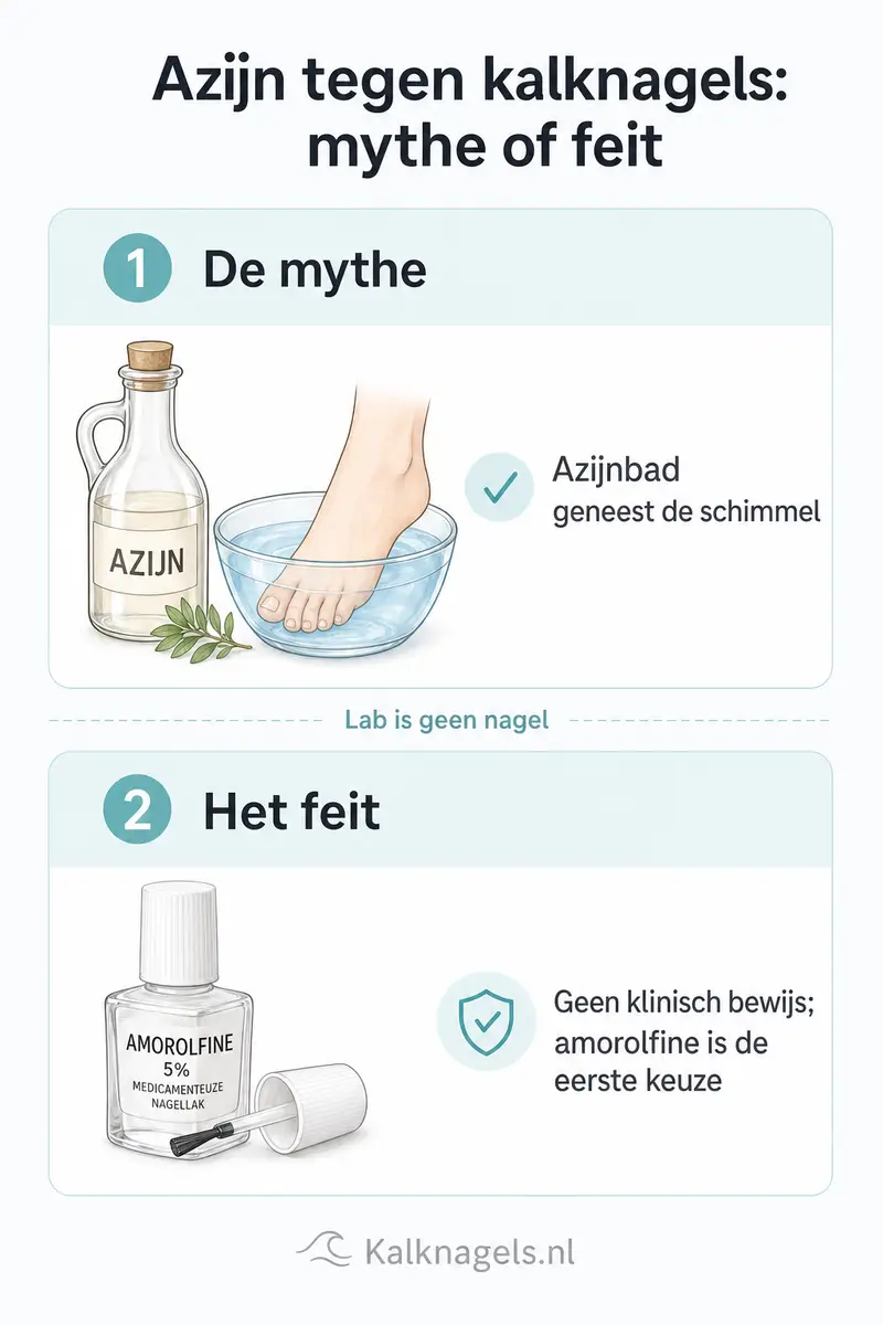Infographic azijn tegen kalknagels: mythe versus feit